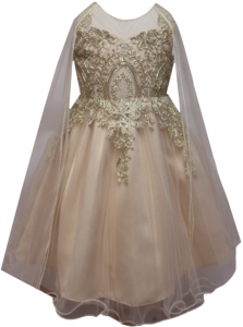 GIRLS DRESSY DRESS (0515747) CHAMPAGNE
